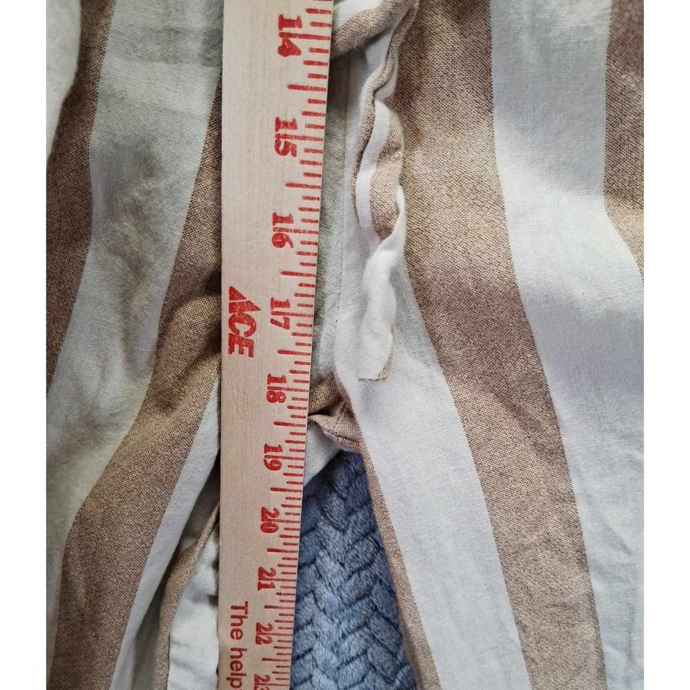 Japna Striped Cotton Linen Jumpsuit Tan White Wide Leg Smocked Back Small all - Picture 10 of 10